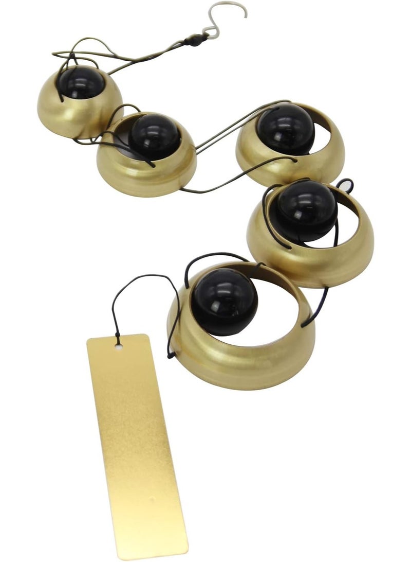 Copper Wind Chimes, Temple Wind Chime with 5 Bells, Feng Shui Wind Chimes for Home Yard Outdoor Decoration, A Great Memorial Wind Chime for Someone who Loves Peace - Image 3
